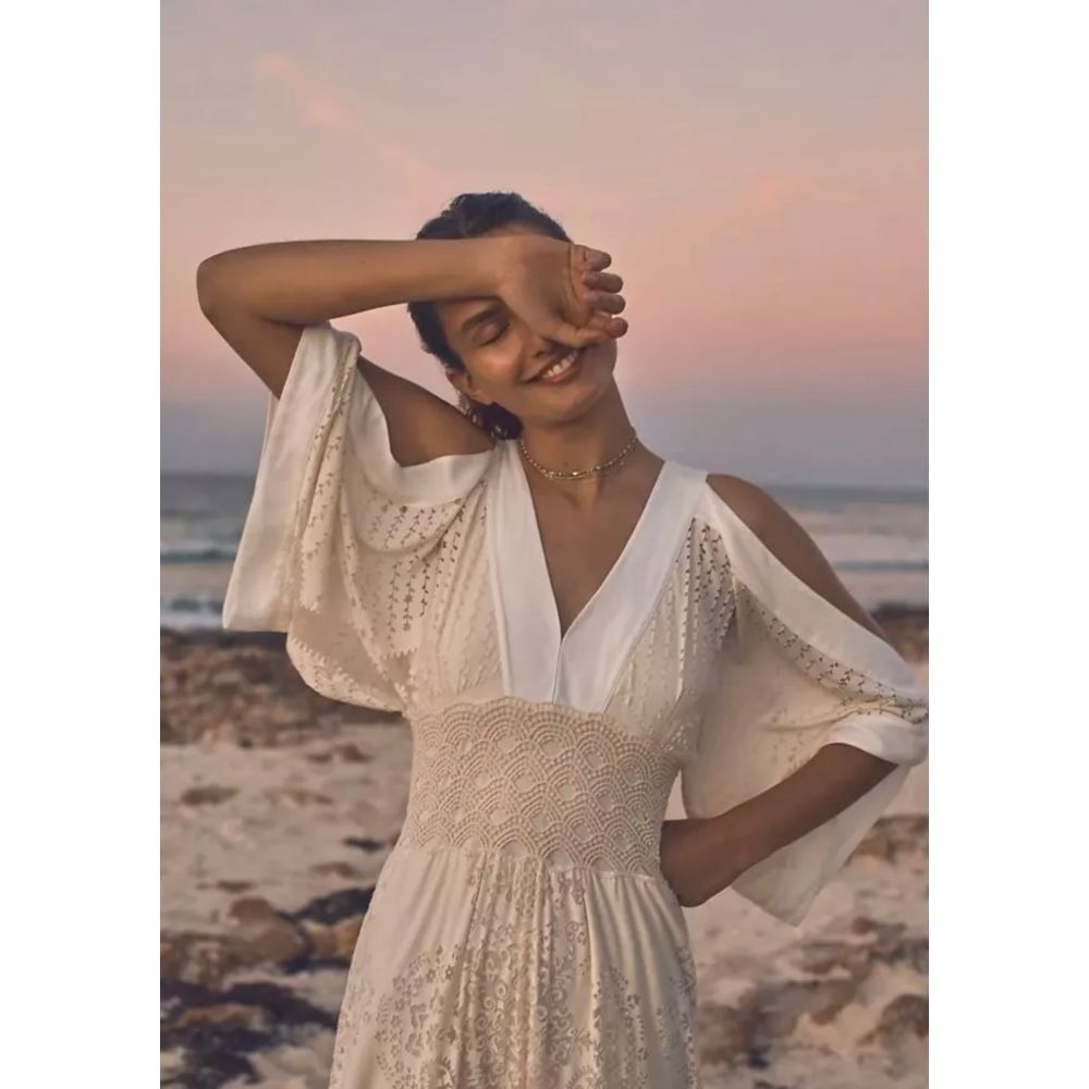 Anthropologie & Farm‎ Rio Solana White Cream Dress